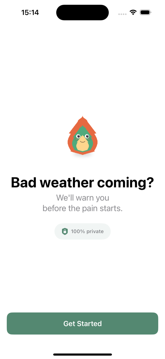 The Flare app welcome screen